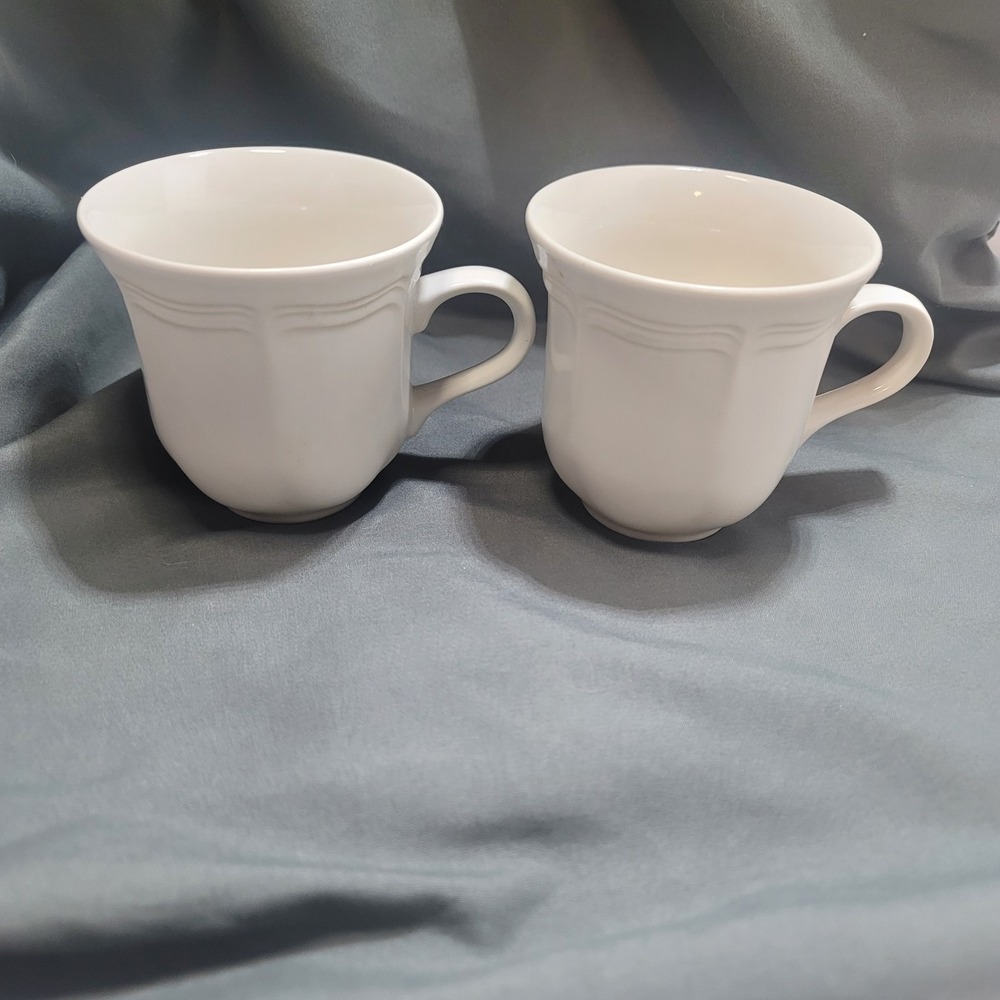 Mikasa French Countryside Tea Cup ONLY Coffee Mug 8.5oz White Set of 2 F9000